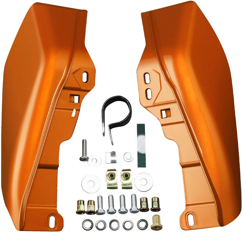 HR3 Scorched Orange/Black Denim Mid Frame Air Deflectors Heat Shield Compatible with 2019 Road Glide Special Road Glide Ultra Street Glide Special Ultra Limited Fit for 2009-later Touring Models - Image 1